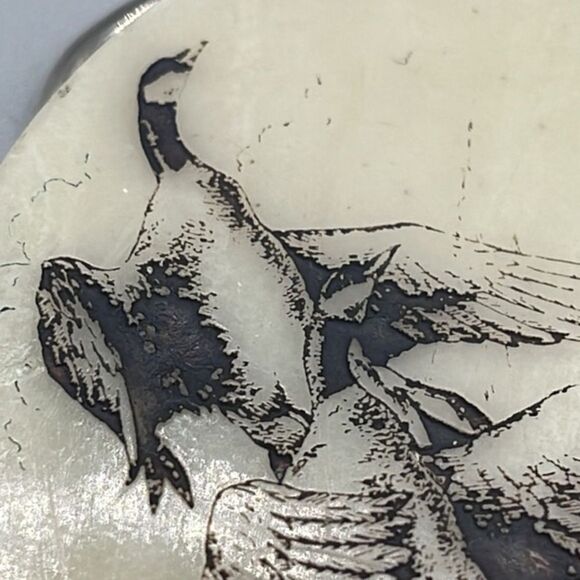 Vintage geese in flight carved belt buckle. - Picture 6 of 11